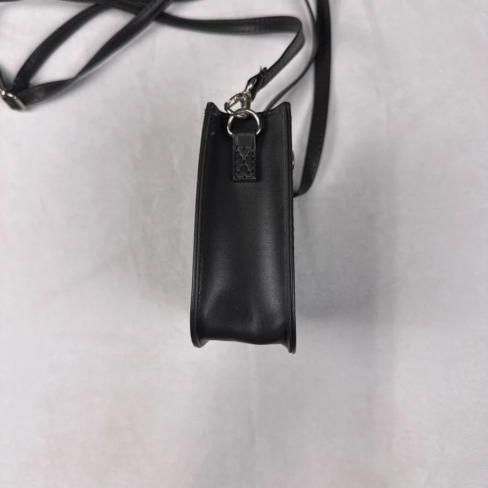 Fujifilm Faux Leather Camera Crossbody Bag Small Black Minimalist Adjustable
